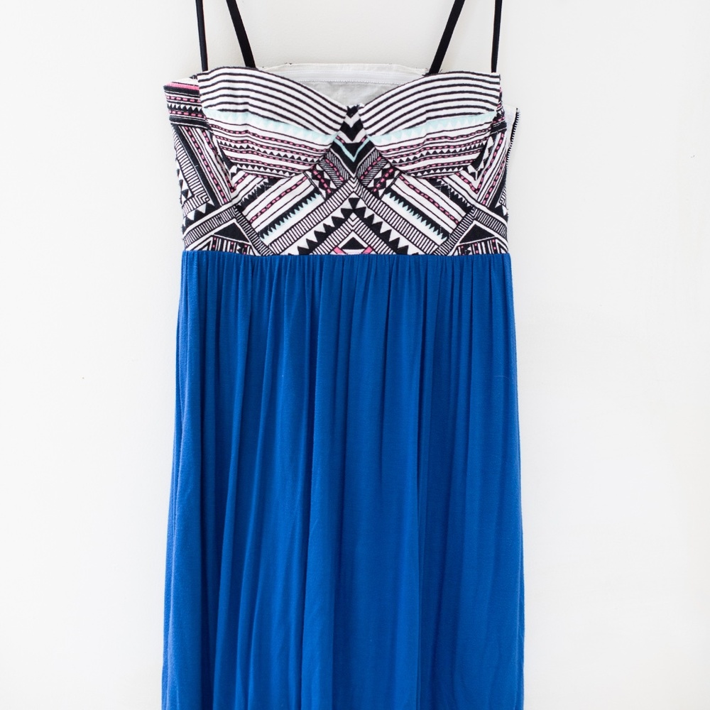 Mara Hoffman bustier blue maxi dress